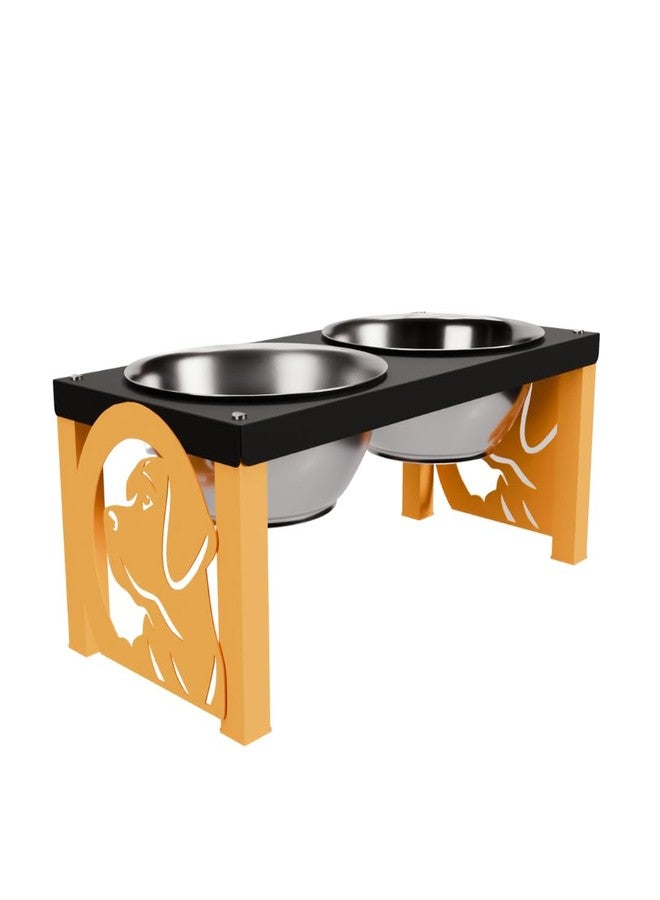 كوجو وعاء طعام COGO Masty للحيوانات الأليفة | وعاءان من الفولاذ المقاوم للصدأ (سعة كل منهما 1000 مل) | أوعية طعام مرتفعة للكلاب والقطط متوسطة وكبيرة الحجم | 5.5 × 7.5 × 15 بوصة | إطار معدني قوي وثابت | اللون: برتقالي - Image 1